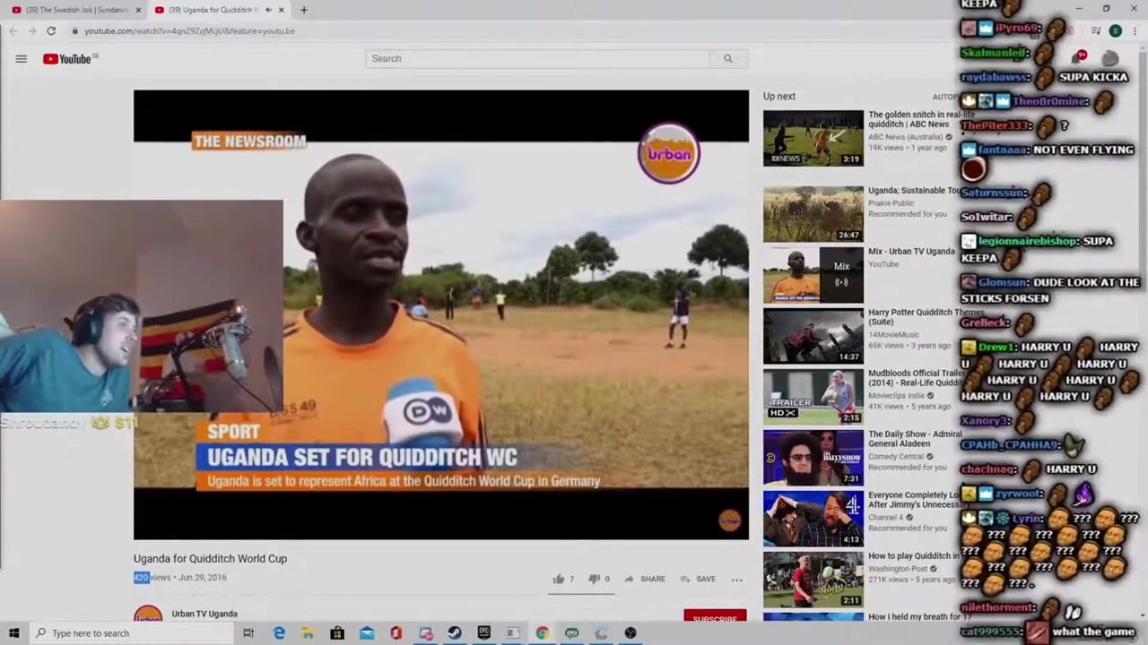 Forsen Reacts To Uganda for Quidditch World Cup