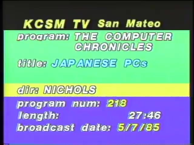 Japanese PC's (1985)